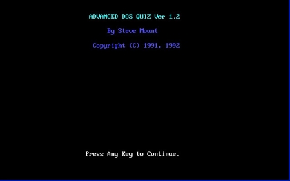 Advanced DOS Quiz (1991) image