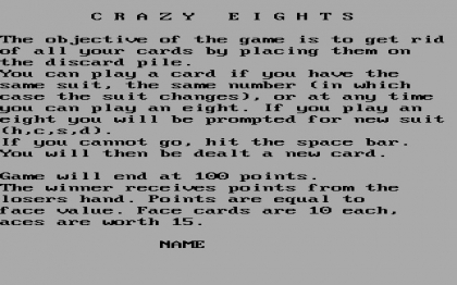 CRAZY EIGHTS (1984) image