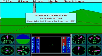 Sierra's 3-D Helicopter Simulator (1987) image