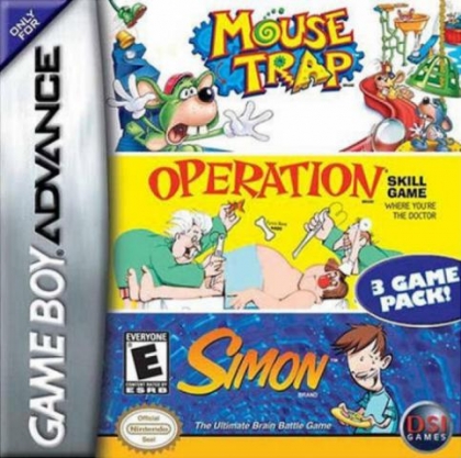 3 Game Pack! : Mouse Trap + Simon + Operation [USA] - Nintendo Gameboy (GBA) rom download | WoWroms.com