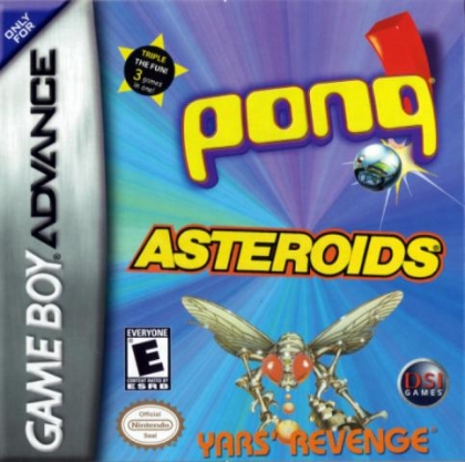 3 Games in One! - Yars' Revenge + Asteroids + Pong [USA] image