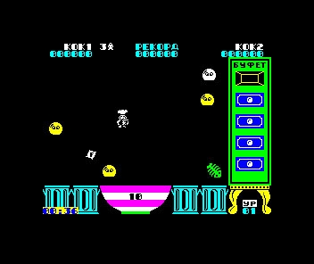 Povar / Sobrat' Buran / Agroprom (Arcade multi-game bootleg of ZX Spectrum 'Cookie', 'Jetpac' & 'Pss image